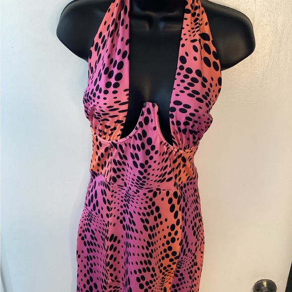 Princess Polly Vibrant Pink and Orange Feel Good Mini Y2K Dress 6 - Picture 1 of 12